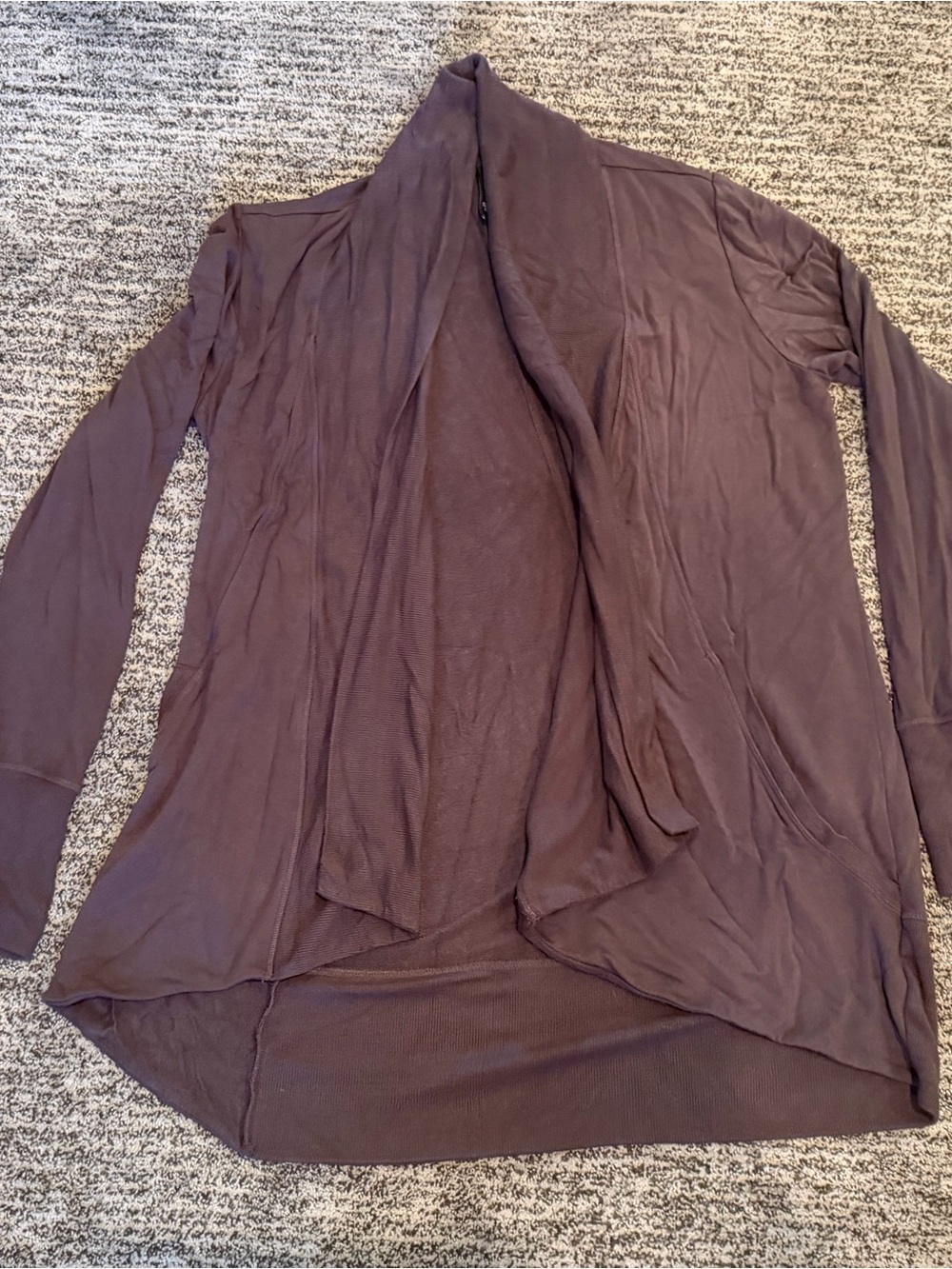 Athleta Brown Lightweight Draped Open Cardigan